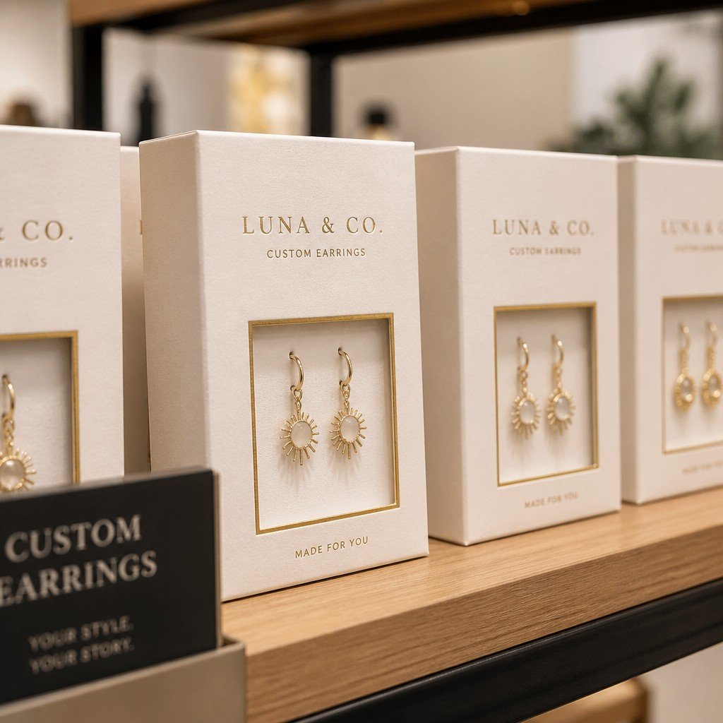 paper box packaging on retail display shelf