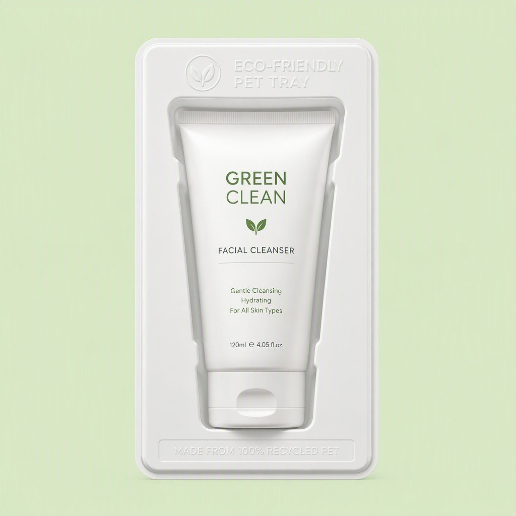 Eco-friendly PET White Facial Cleanser Blister Tray