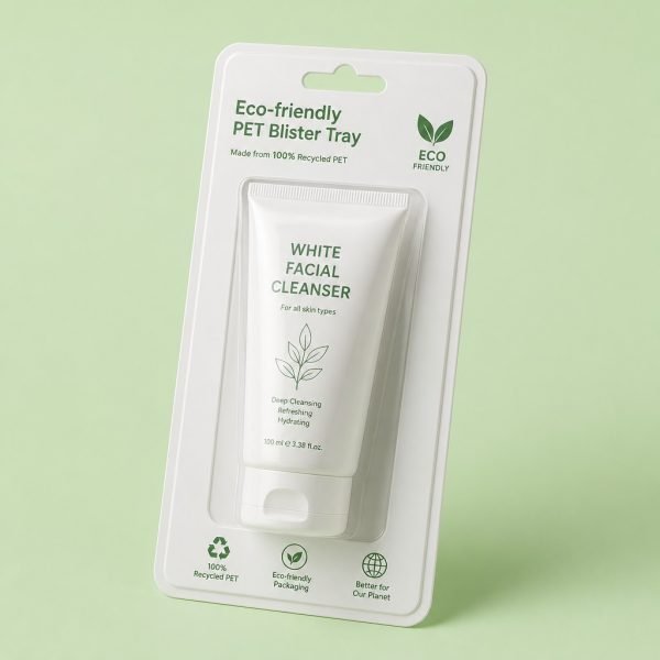 Eco-friendly PET White Facial Cleanser Blister Tray