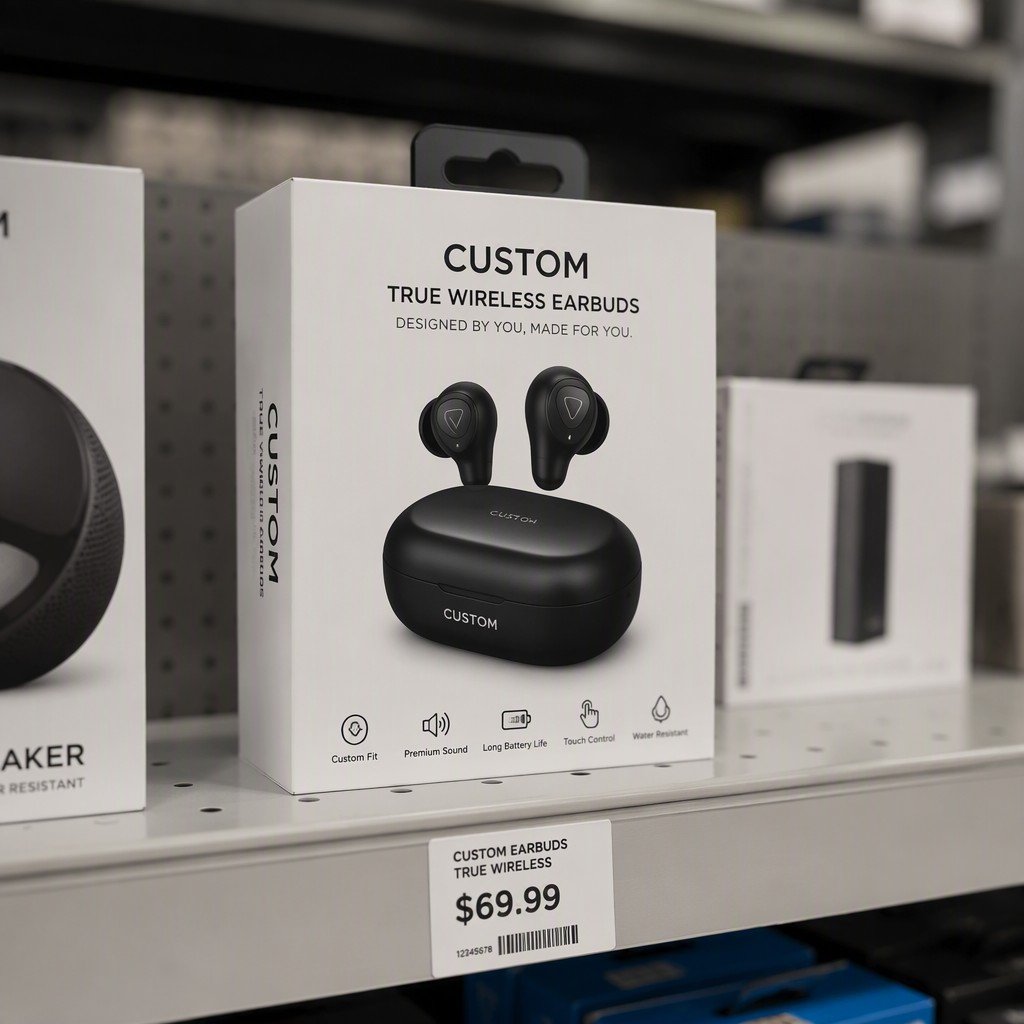 paper box packaging on retail display shelf