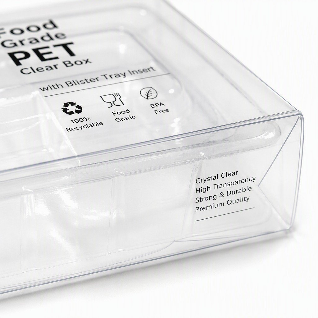 Food Grade PET Clear Box with Blister Tray Insert