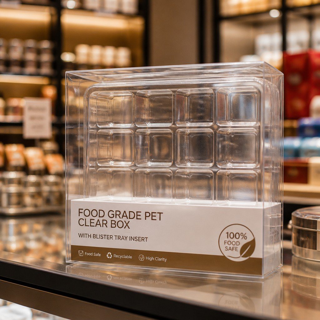 Food Grade PET Clear Box with Blister Tray Insert