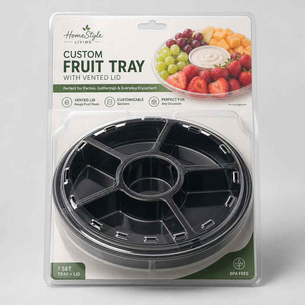 Custom Fruit Tray with Vented Lid