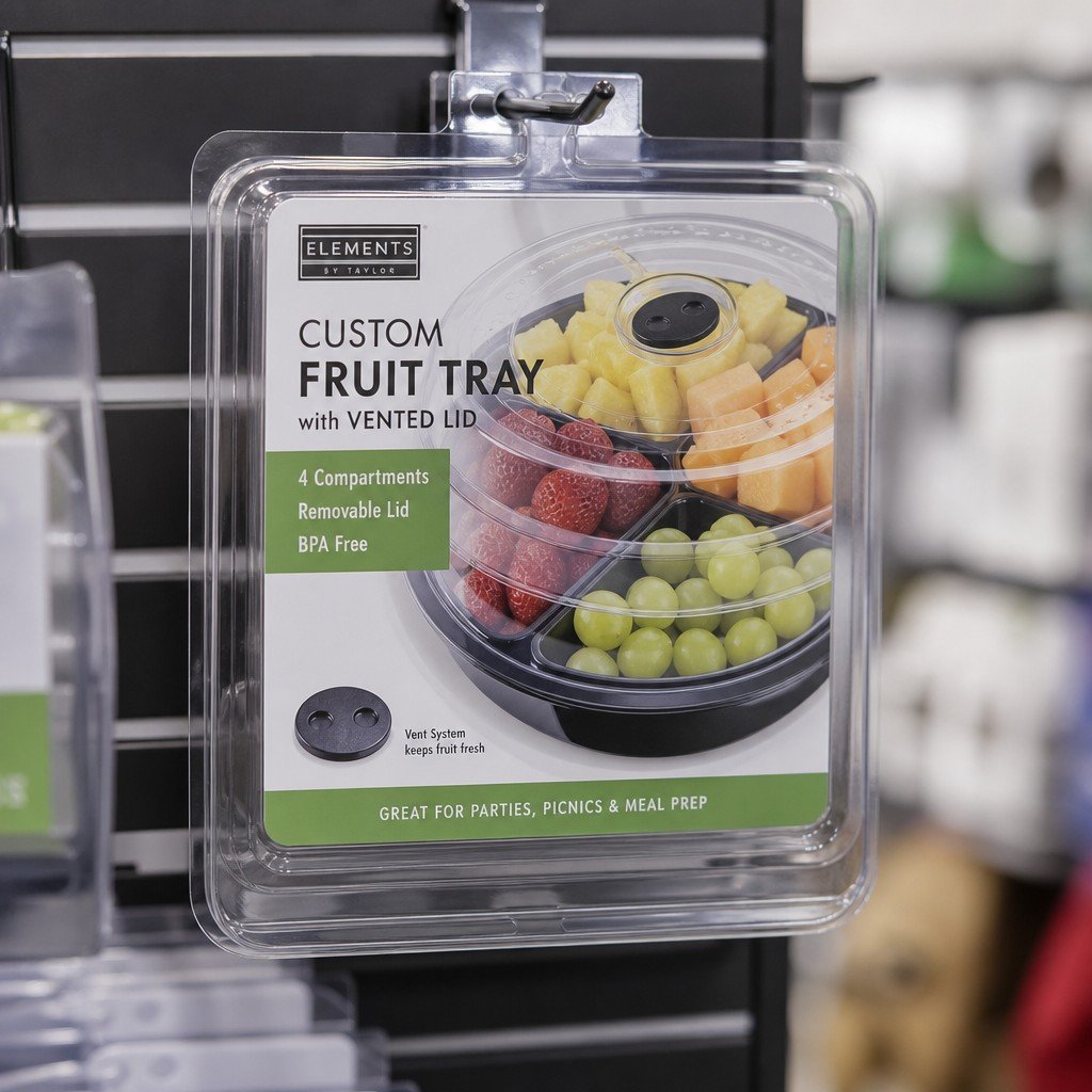 Custom Fruit Tray with Vented Lid