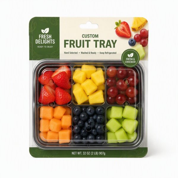Custom Fruit Tray with Vented Lid