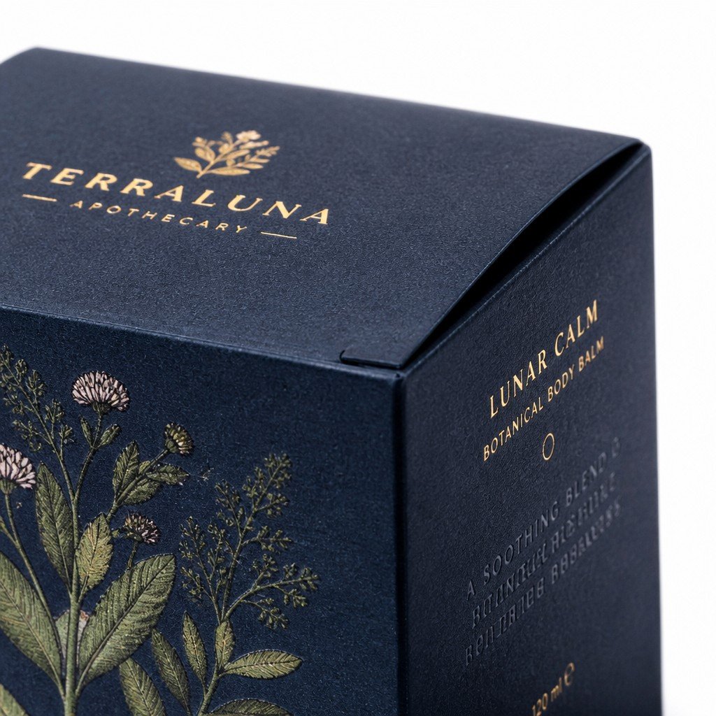 custom printing and finishing detail on paper box