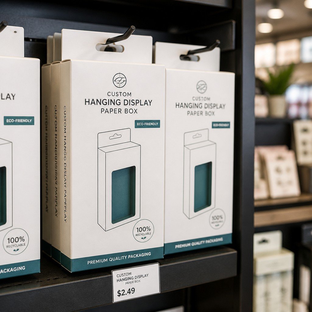 paper box packaging on retail display shelf