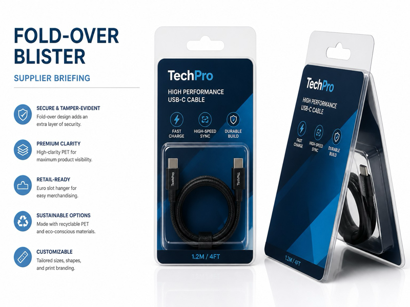 fold-over blister packaging for hardware
