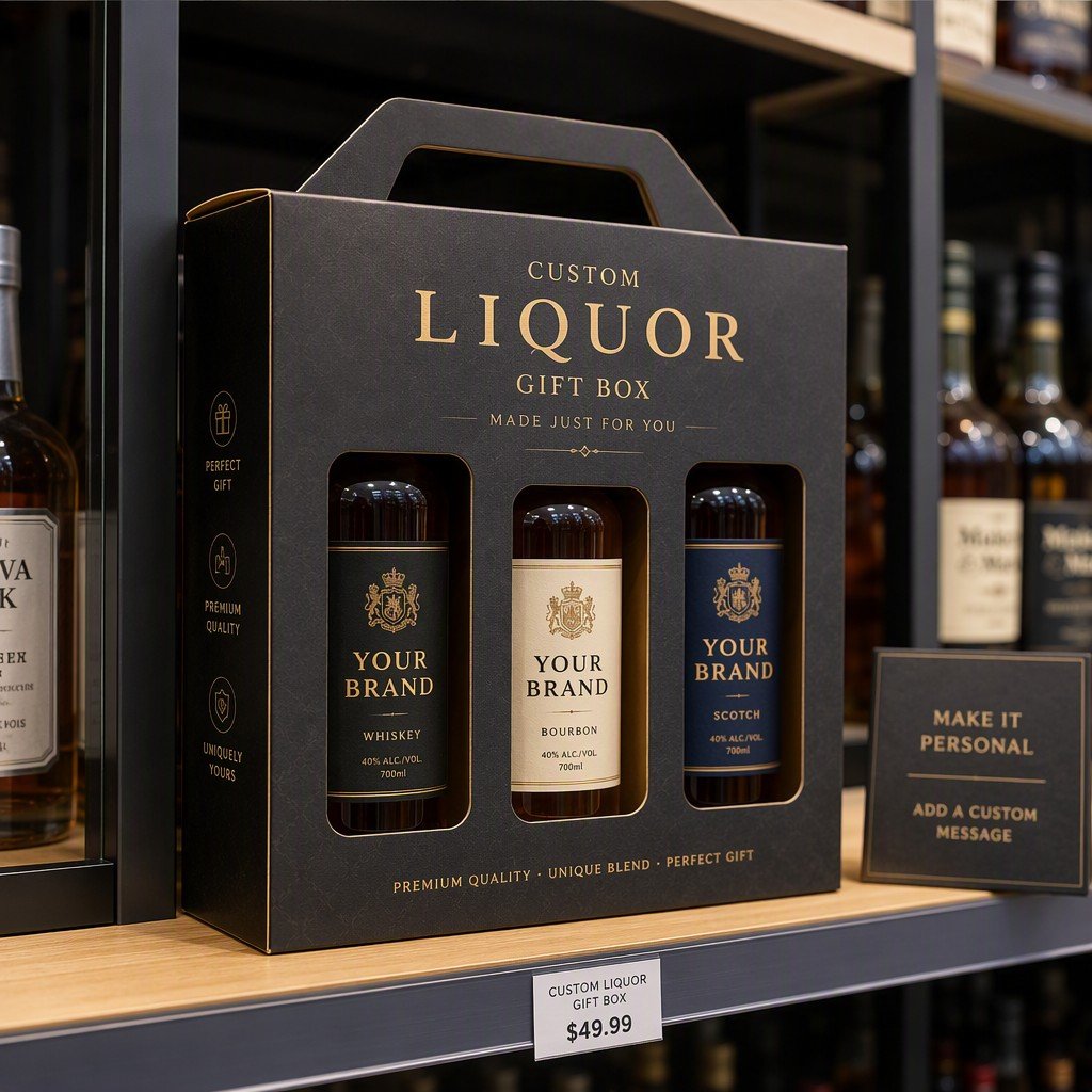 Custom Liquor Gift Box with Handle