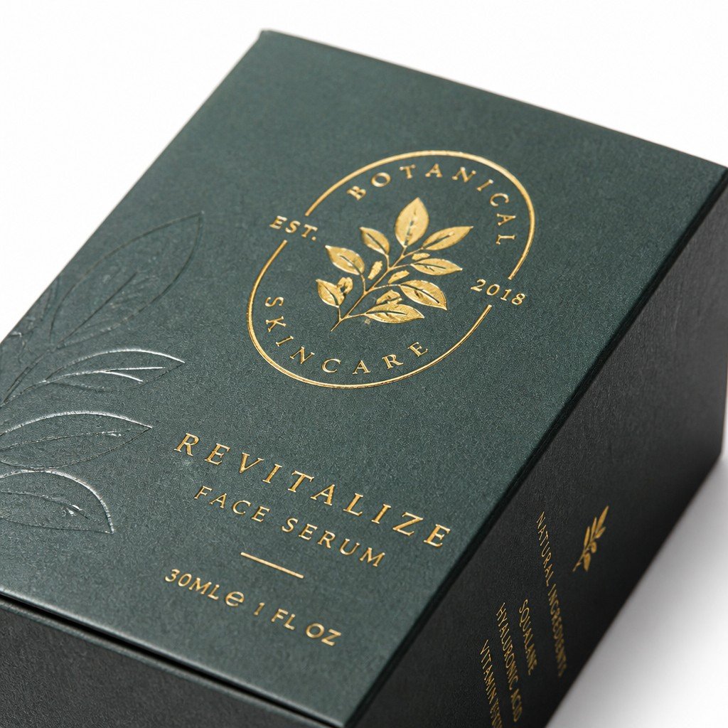 custom printing and finishing detail on paper box