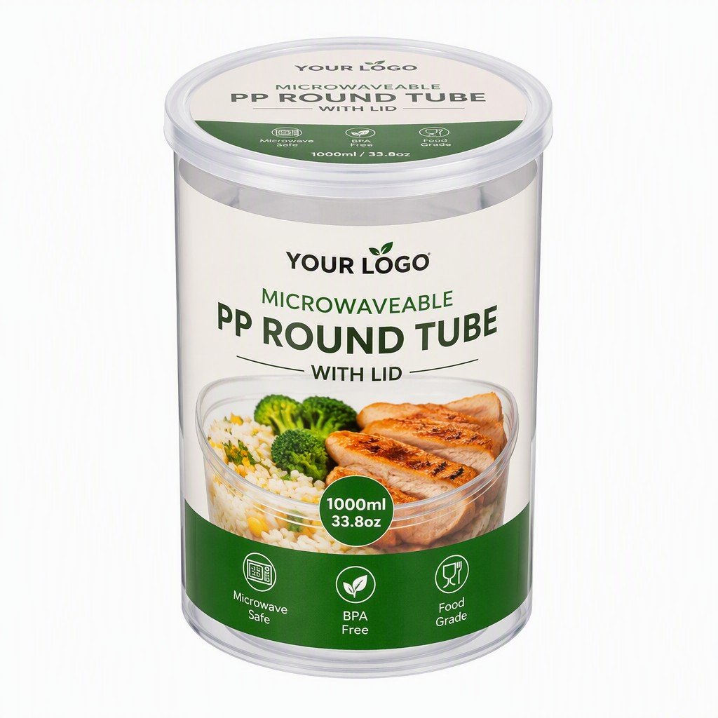 clear plastic round tube packaging with lid