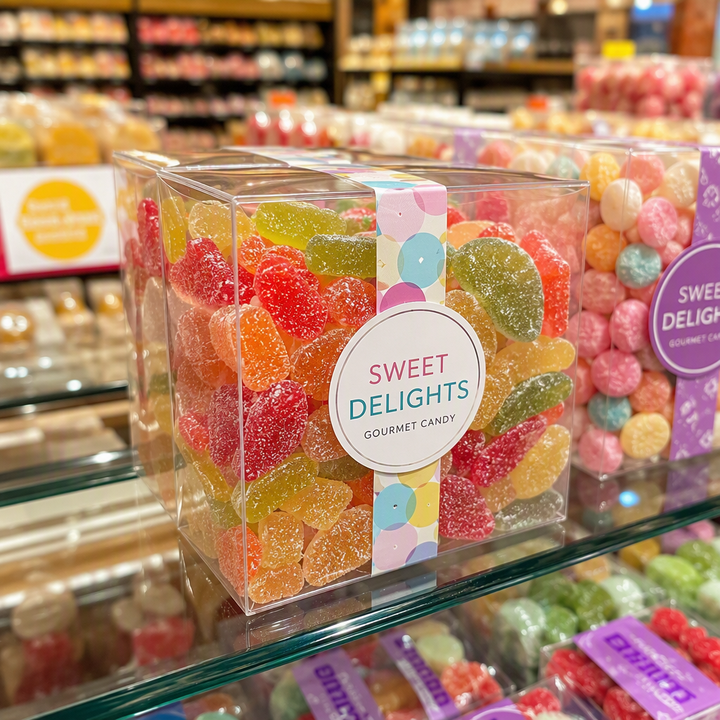 custom candy box retail display scene