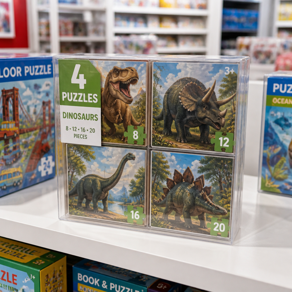 custom puzzle box retail display scene
