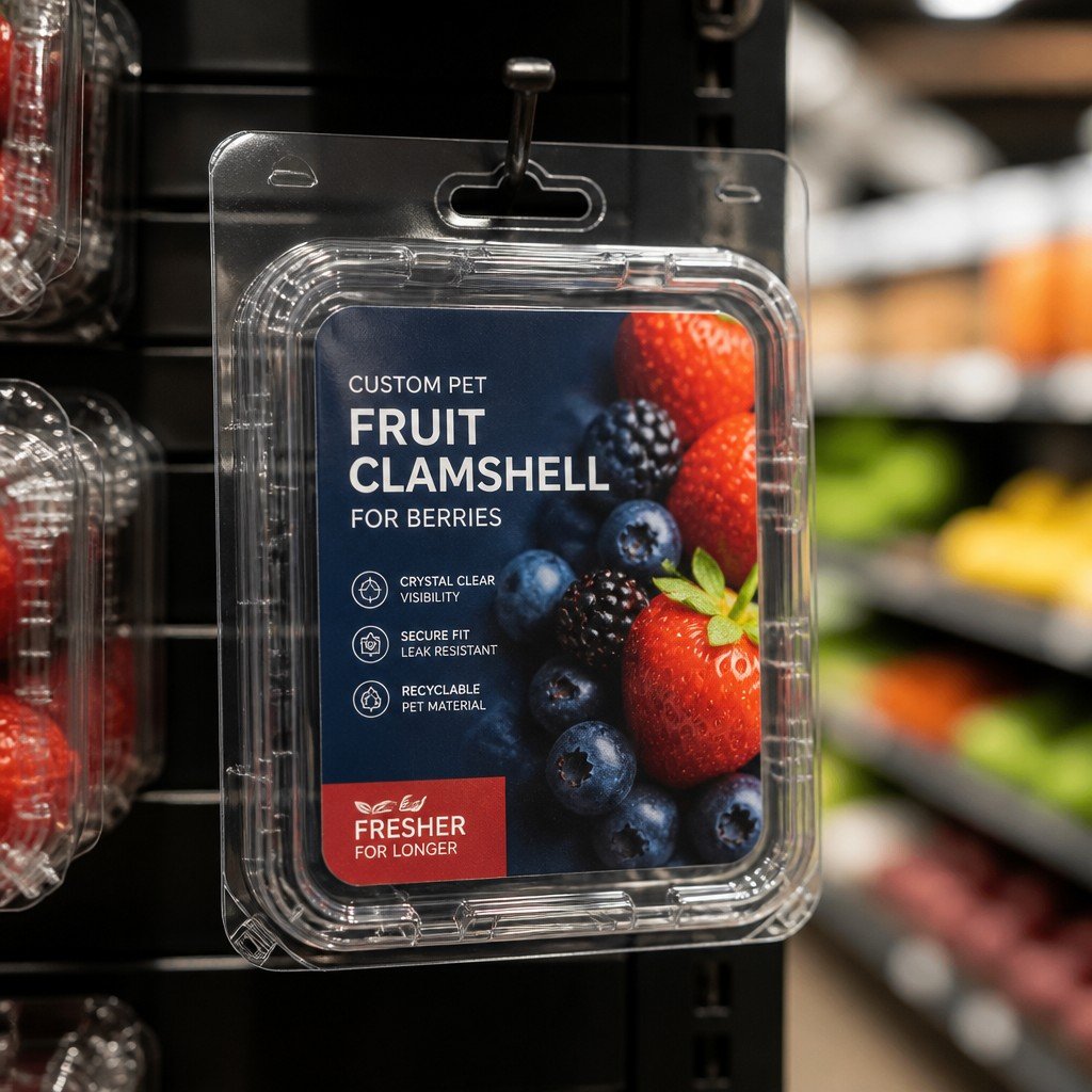 Custom PET Fruit Clamshell for Berries