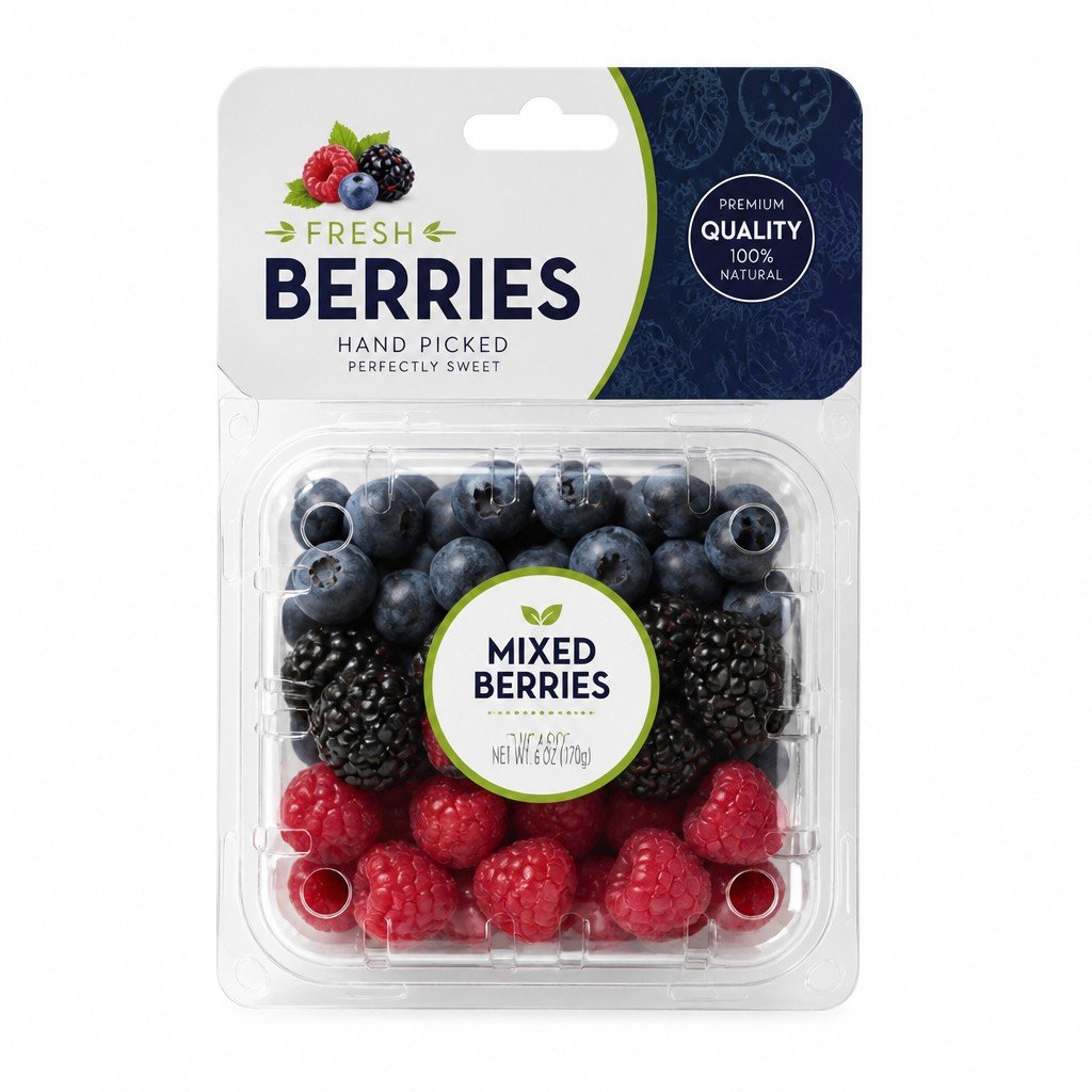 Custom PET Fruit Clamshell for Berries