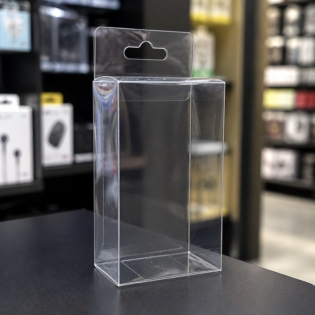 PET Rectangular Clear Plastic Box with Hanger Hole