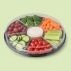 PET Veggie Fruit Tray Lid with 6 Divided Compartments