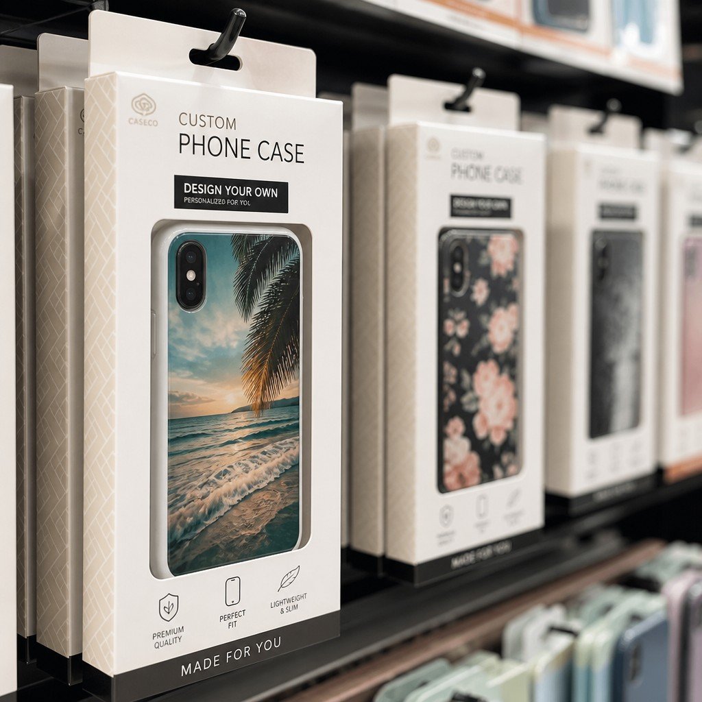 paper box packaging on retail display shelf