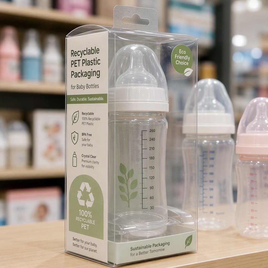 Recyclable PET Plastic Packaging Box for Baby Bottles