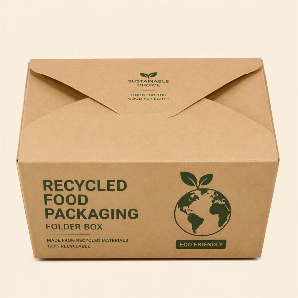 Recycled Food Packaging Folder Box with Matt Lamination