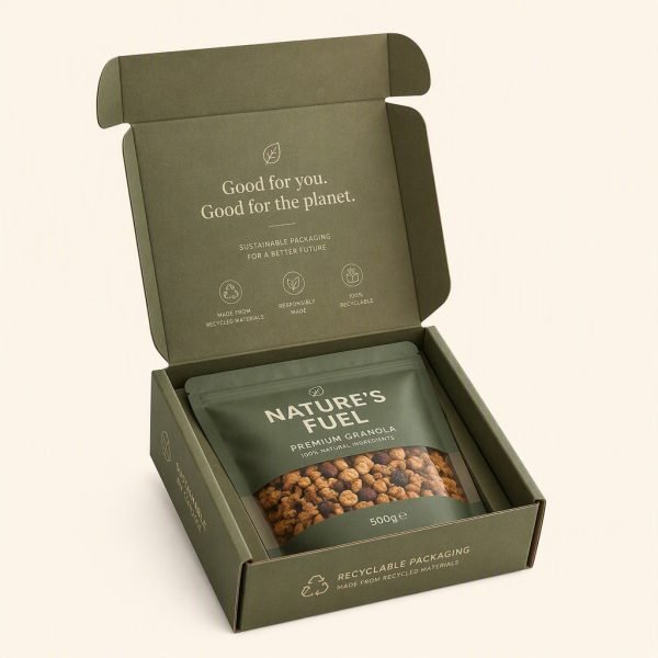 Recycled Food Packaging Folder Box with Matt Lamination