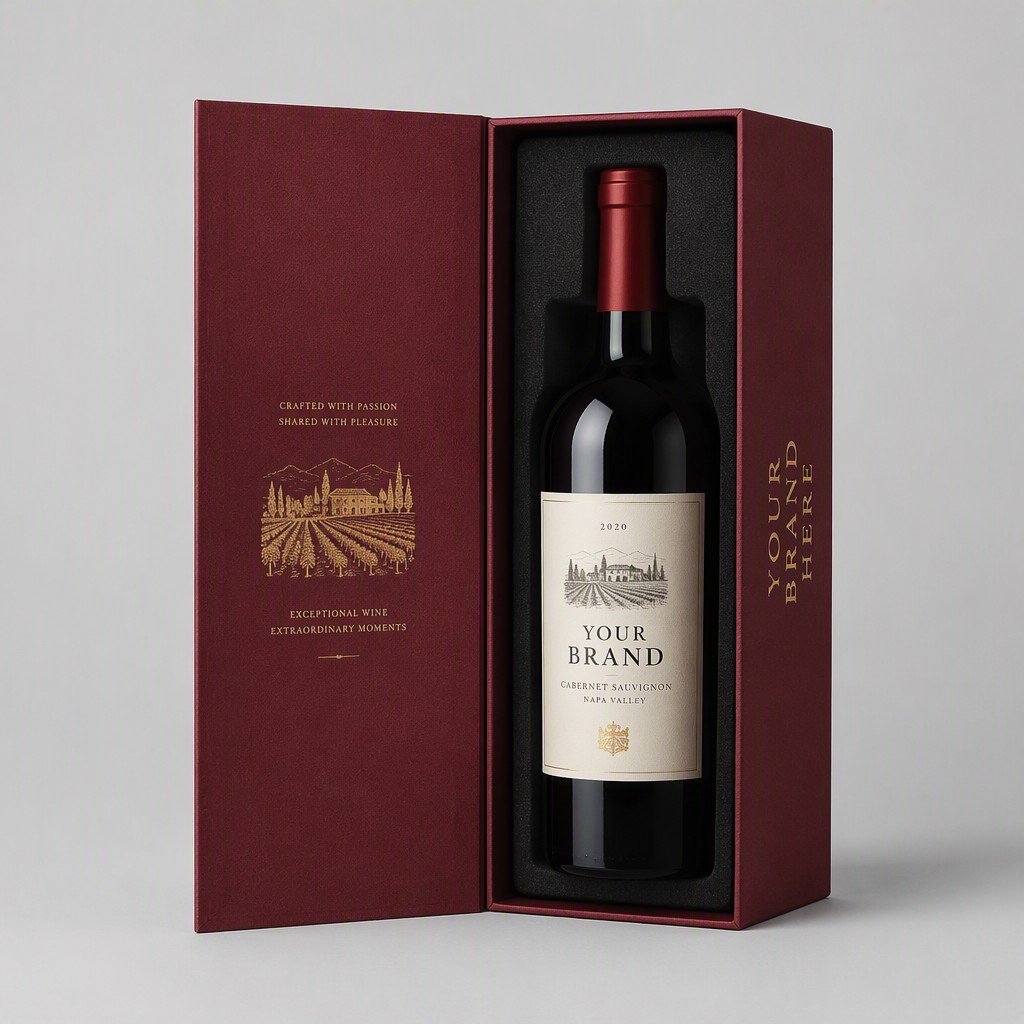Custom Red Wine Rigid Box