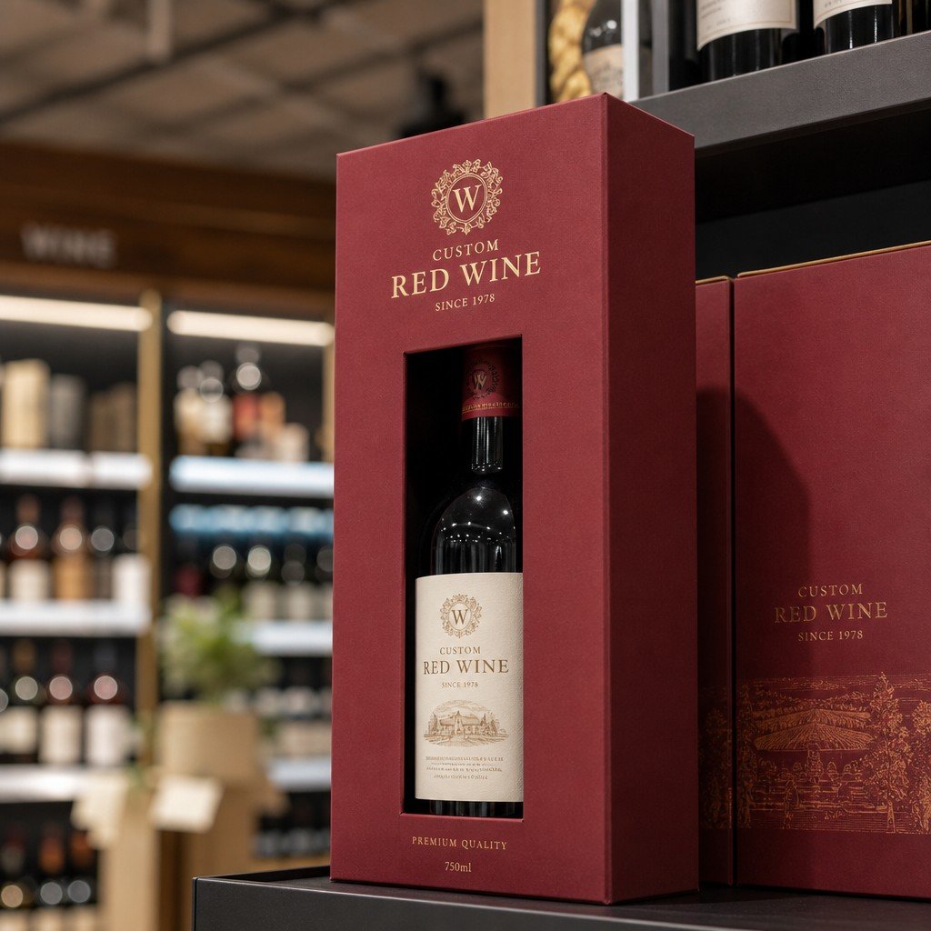 Custom Red Wine Rigid Box