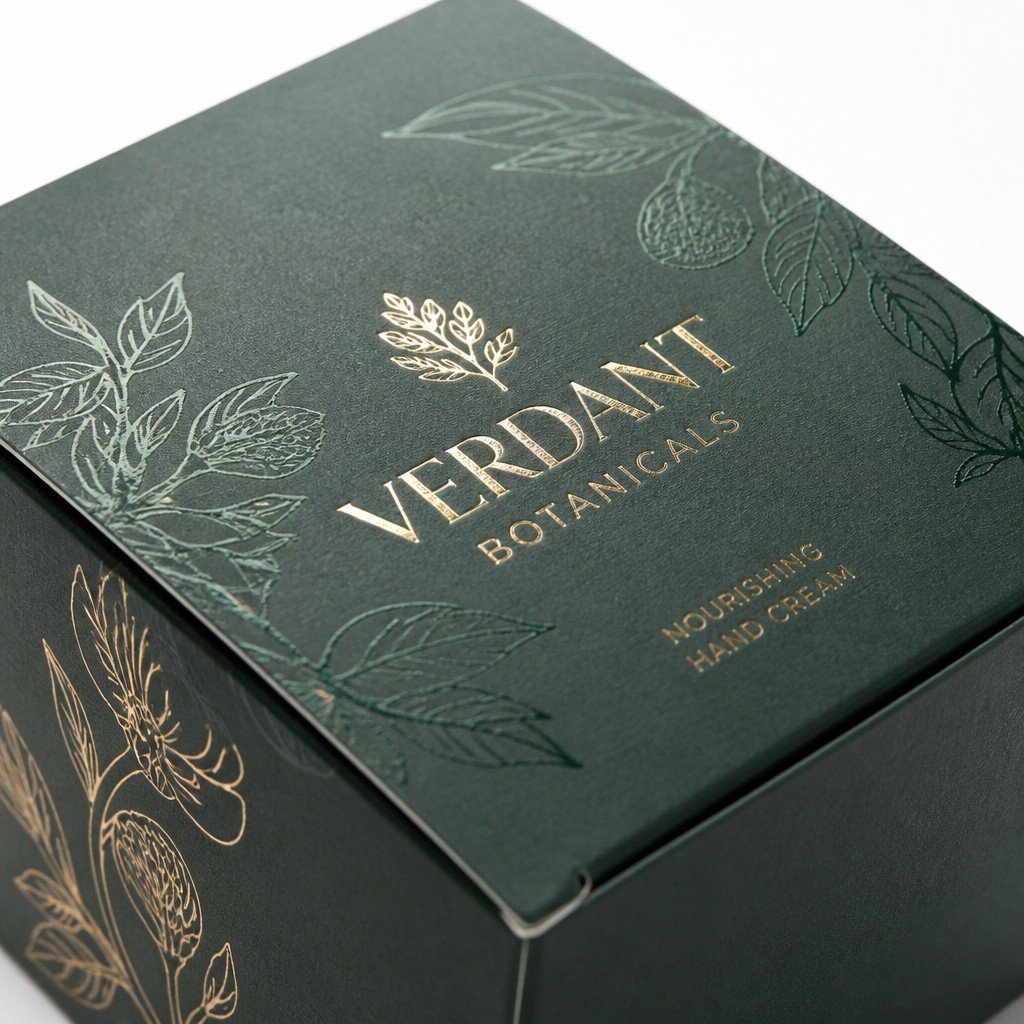 custom printing and finishing detail on paper box