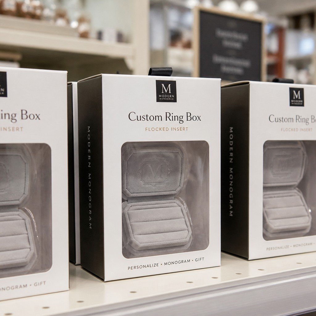 paper box packaging on retail display shelf