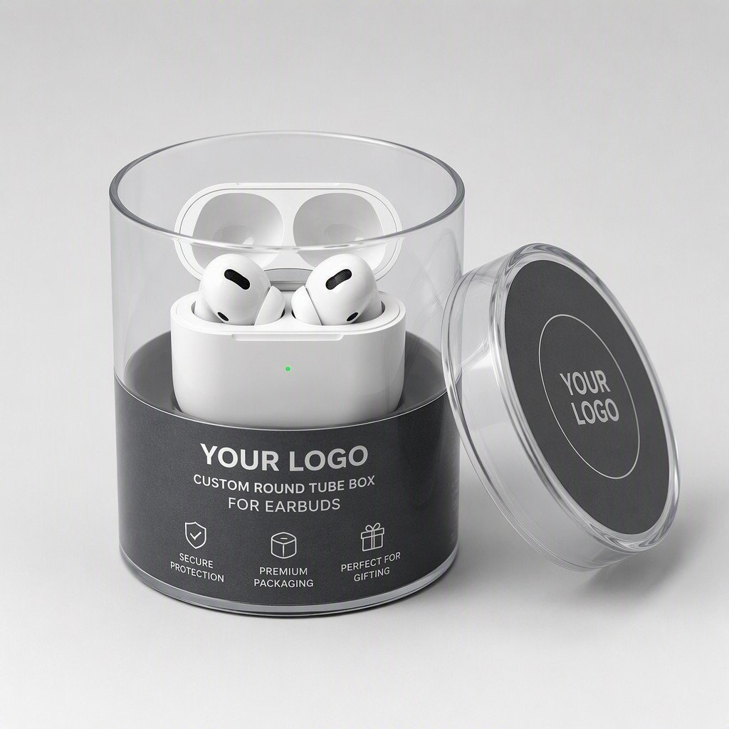 Custom Round Tube Box for Earbuds