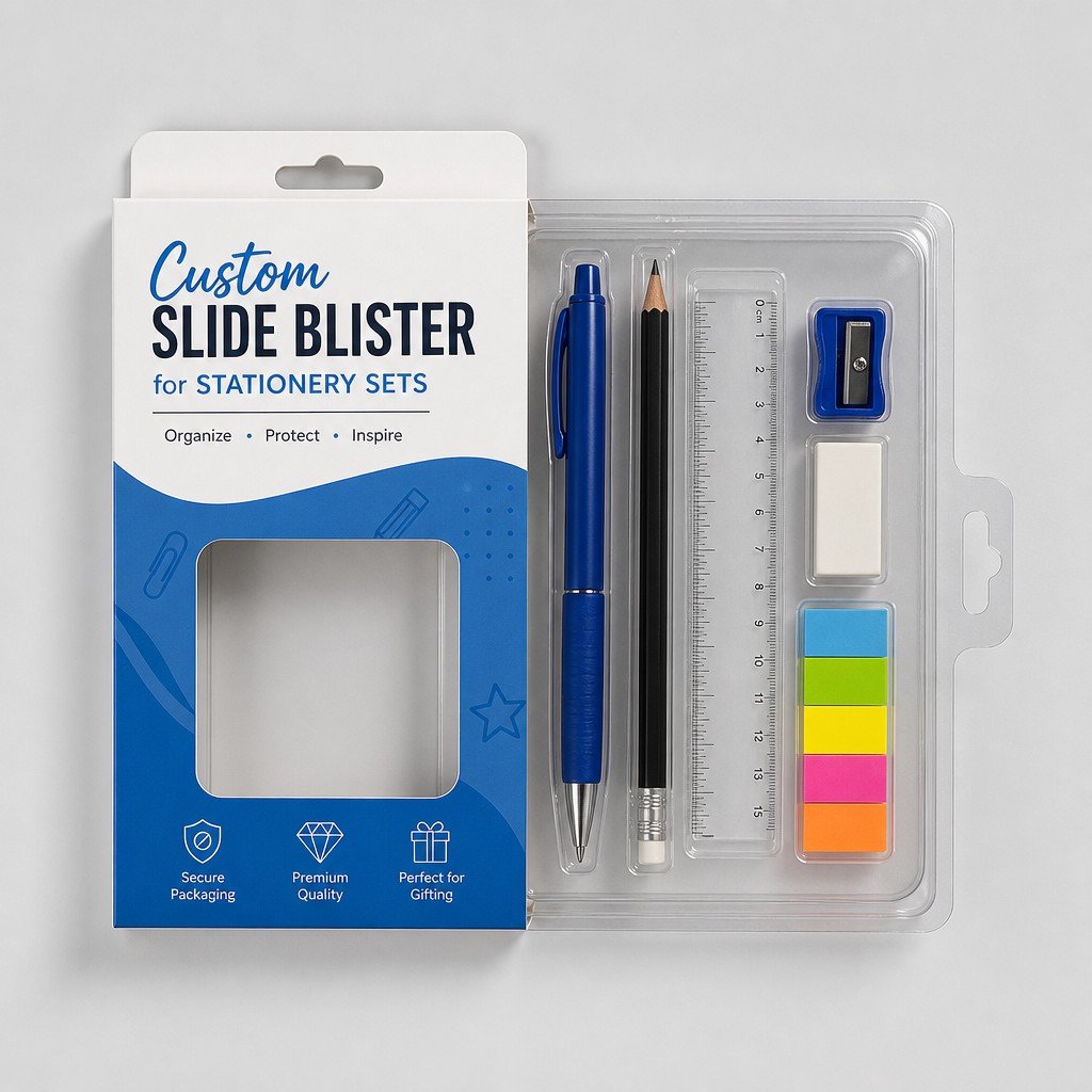 Custom Slide Blister for Stationery Sets
