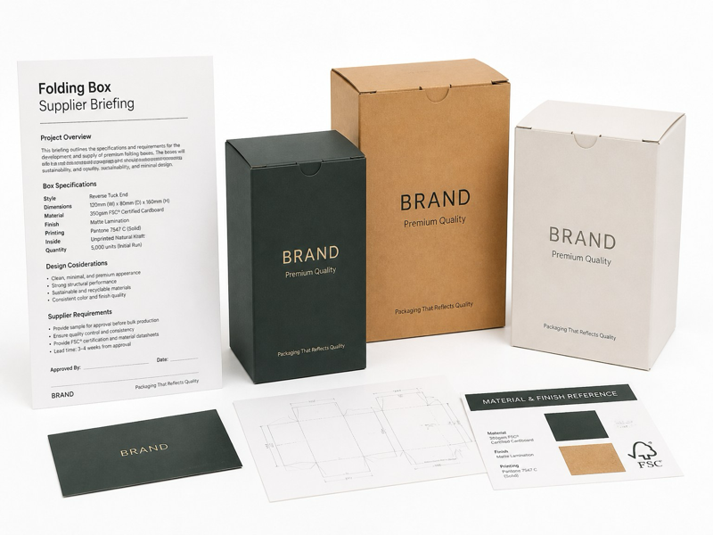 custom printed folding box for stationery