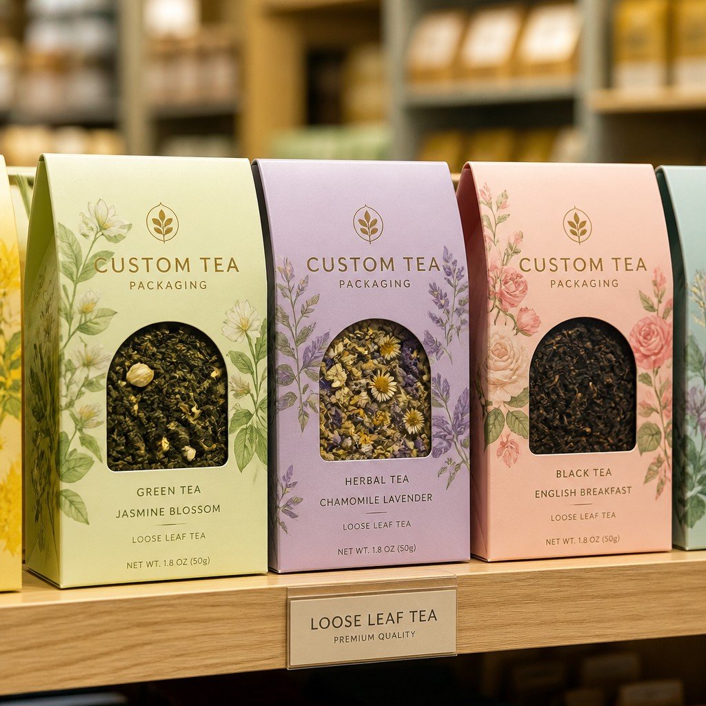 paper box packaging on retail display shelf