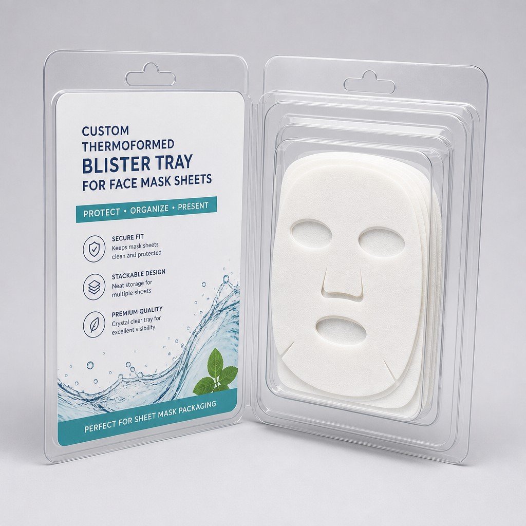 Custom Thermoformed Blister Tray for Face Mask Sheets