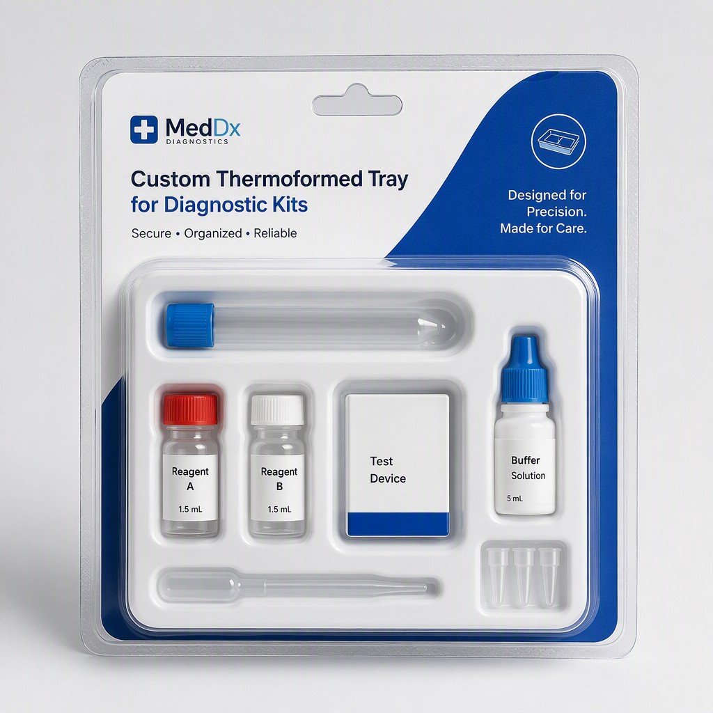Custom Thermoformed Tray for Diagnostic Kits