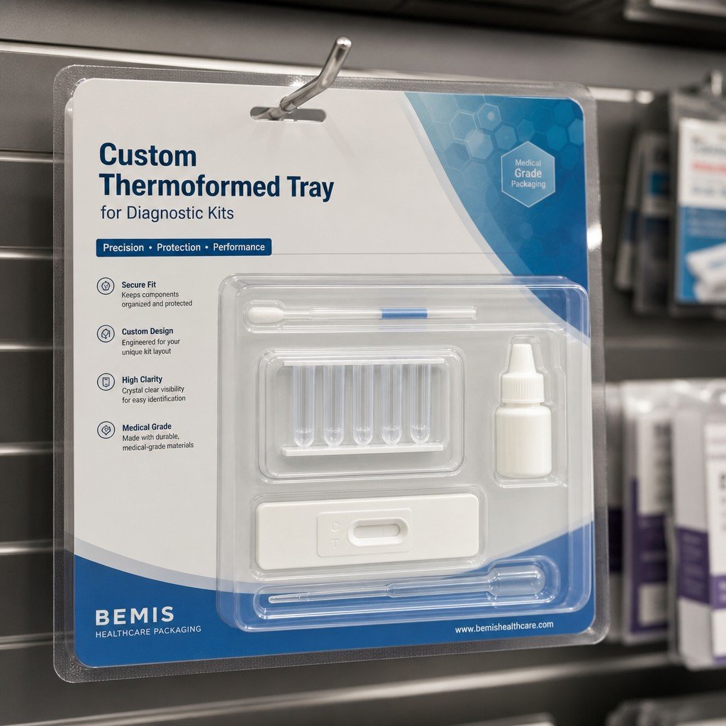 Custom Thermoformed Tray for Diagnostic Kits