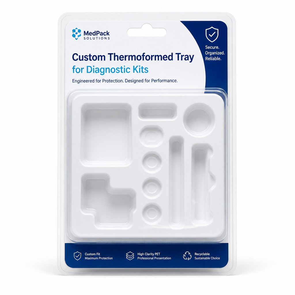 Custom Thermoformed Tray for Diagnostic Kits