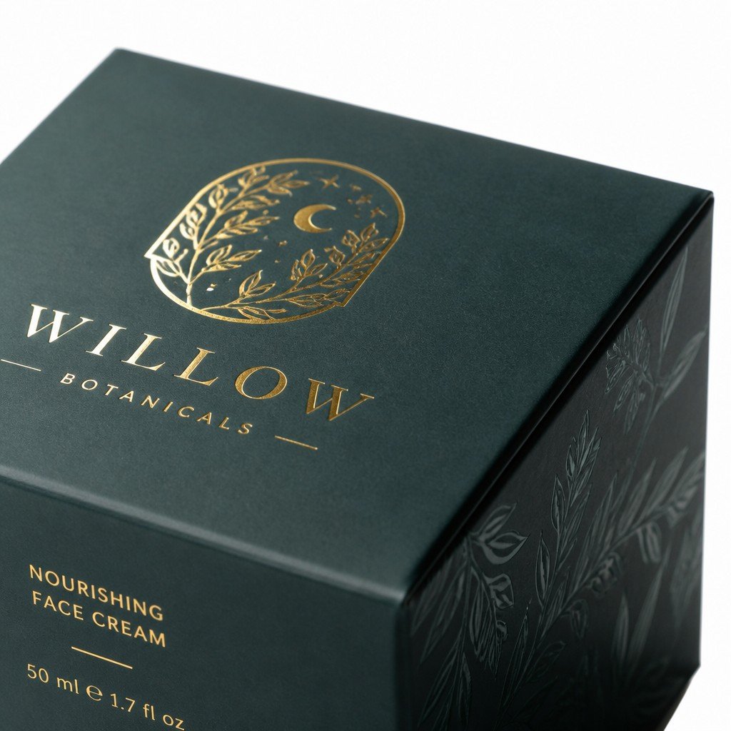 custom printing and finishing detail on paper box