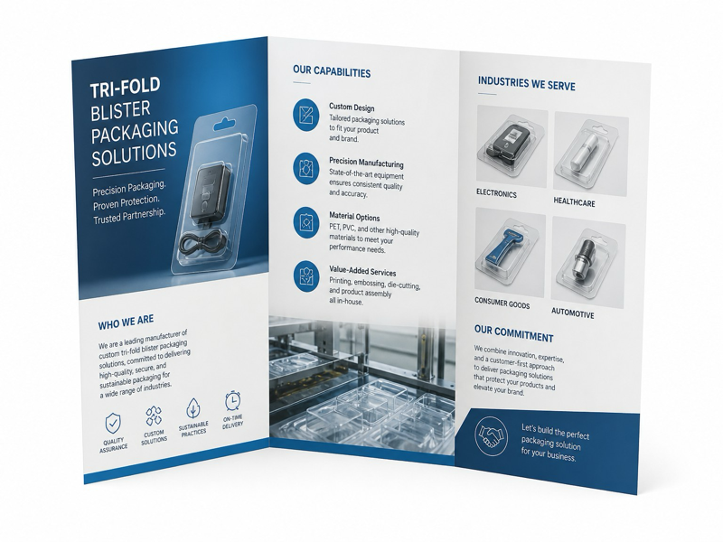 tri-fold blister packaging for tool sets
