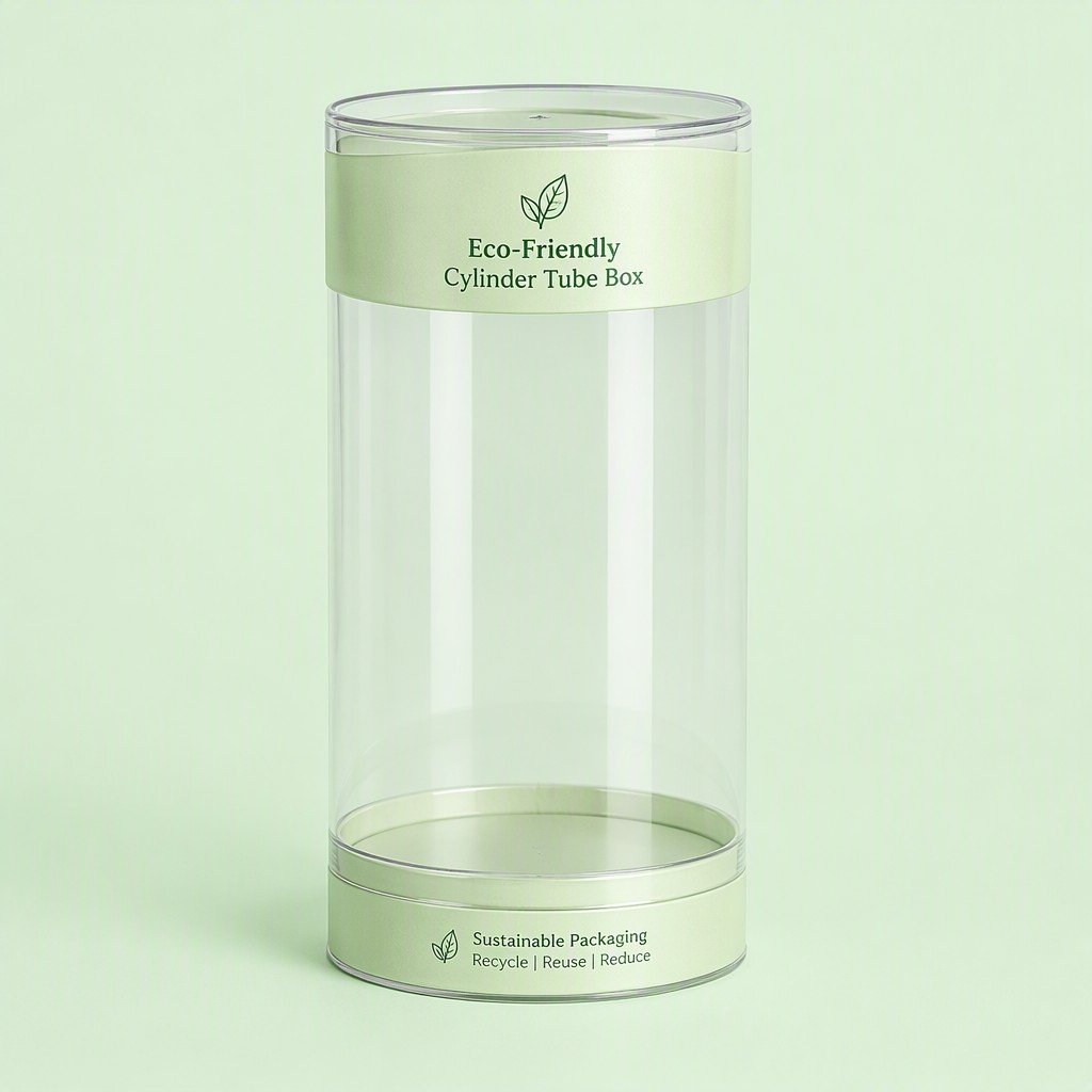 Transparent Eco-Friendly Cylinder Tube Box