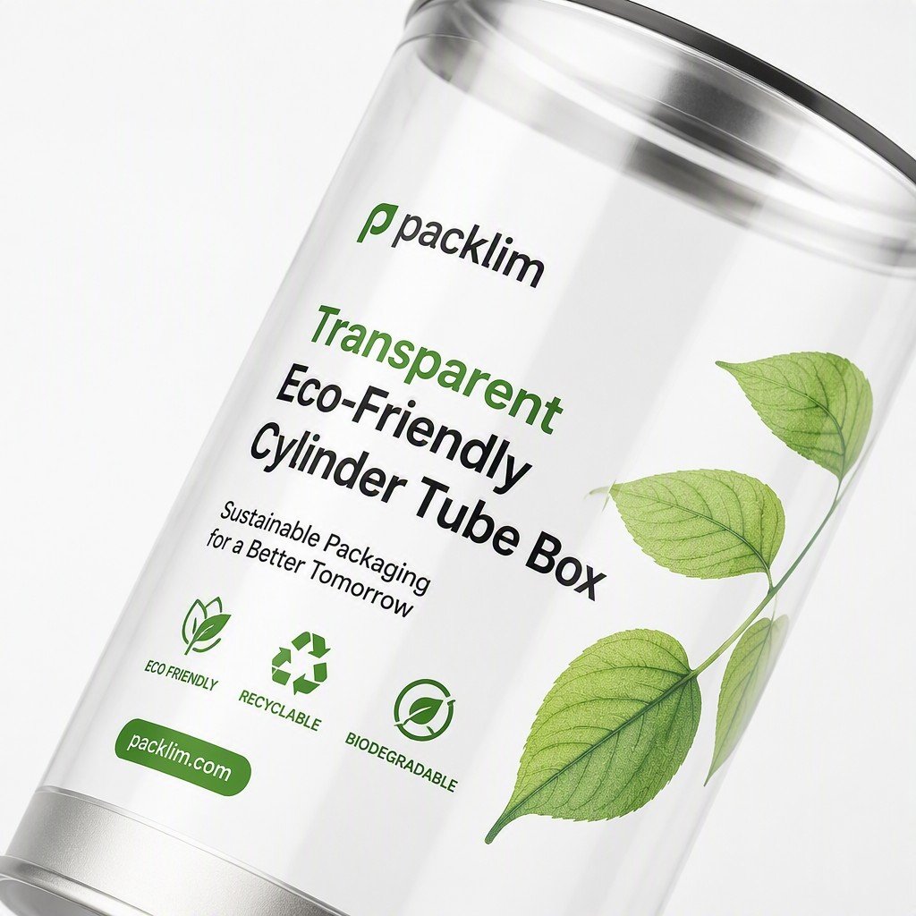 Transparent Eco-Friendly Cylinder Tube Box