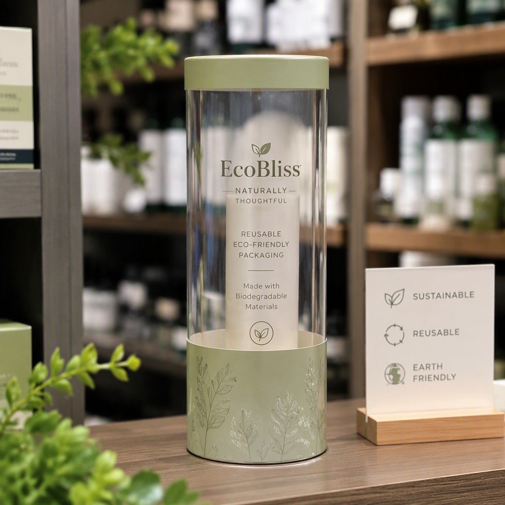 Transparent Eco-Friendly Cylinder Tube Box