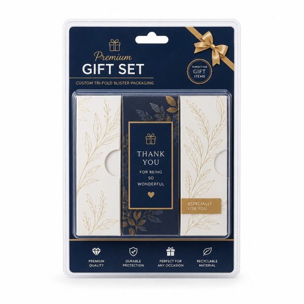 Custom Tri-Fold Blister Packaging for Gift Items