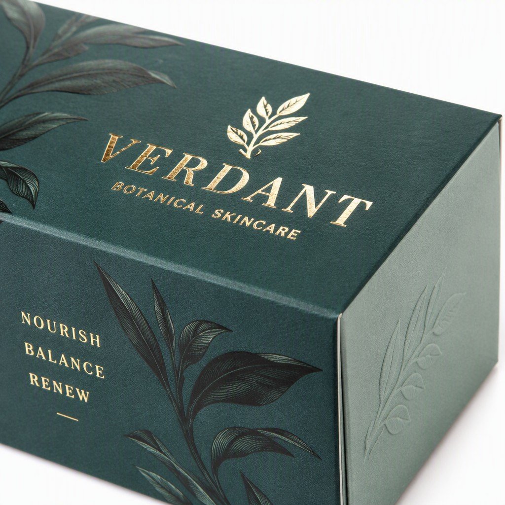 custom printing and finishing detail on paper box