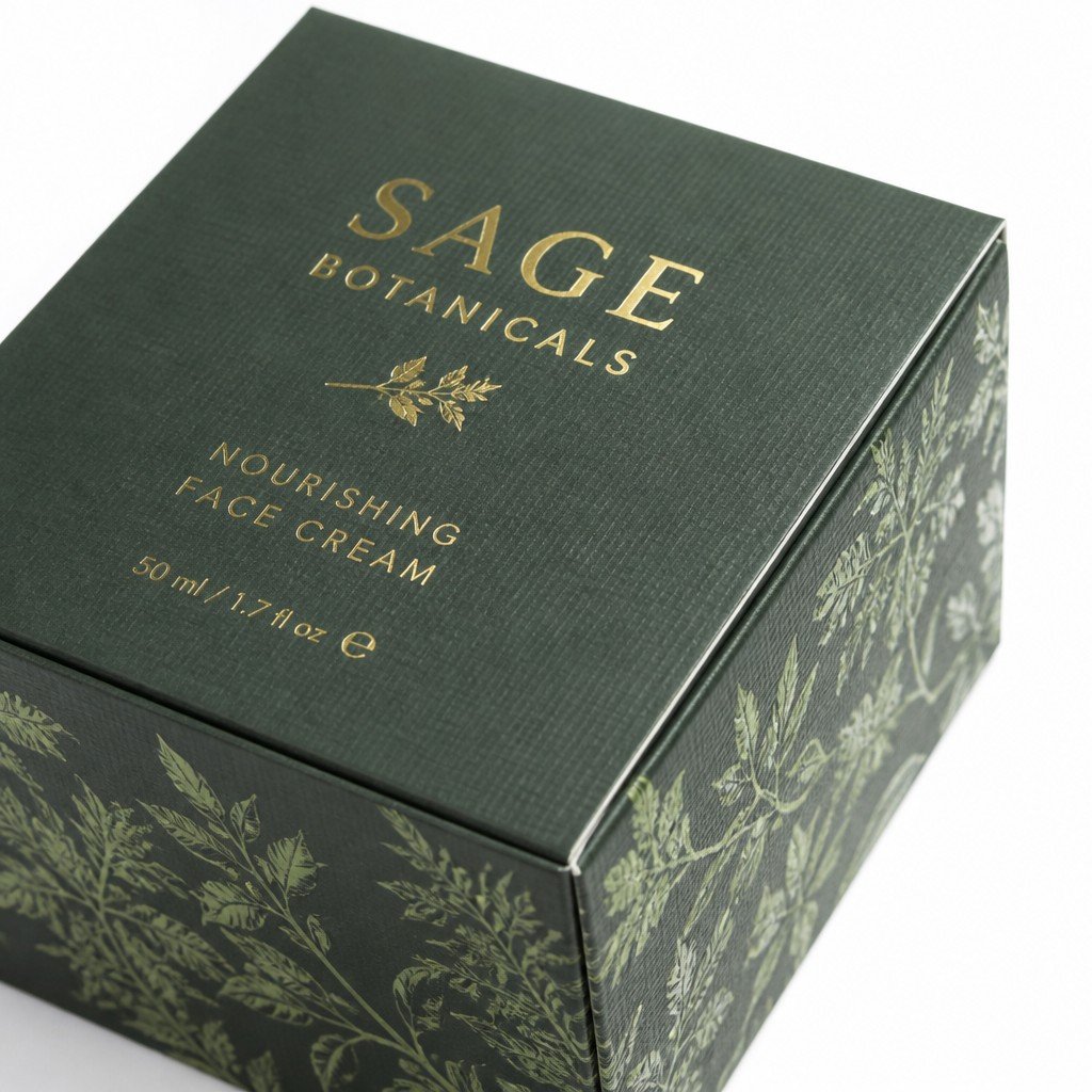 custom printing and finishing detail on paper box