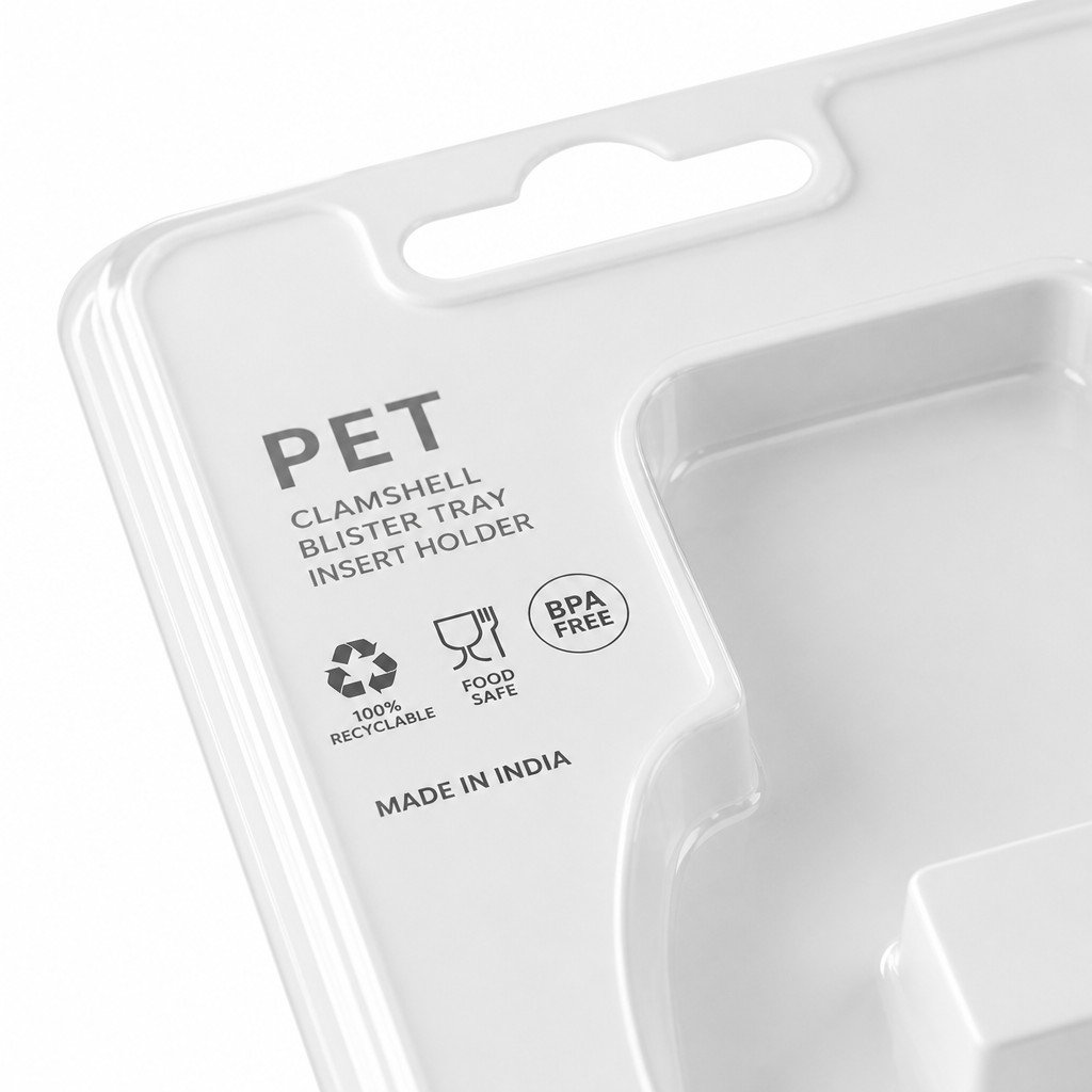 White PET Clamshell Blister Tray Insert Holder